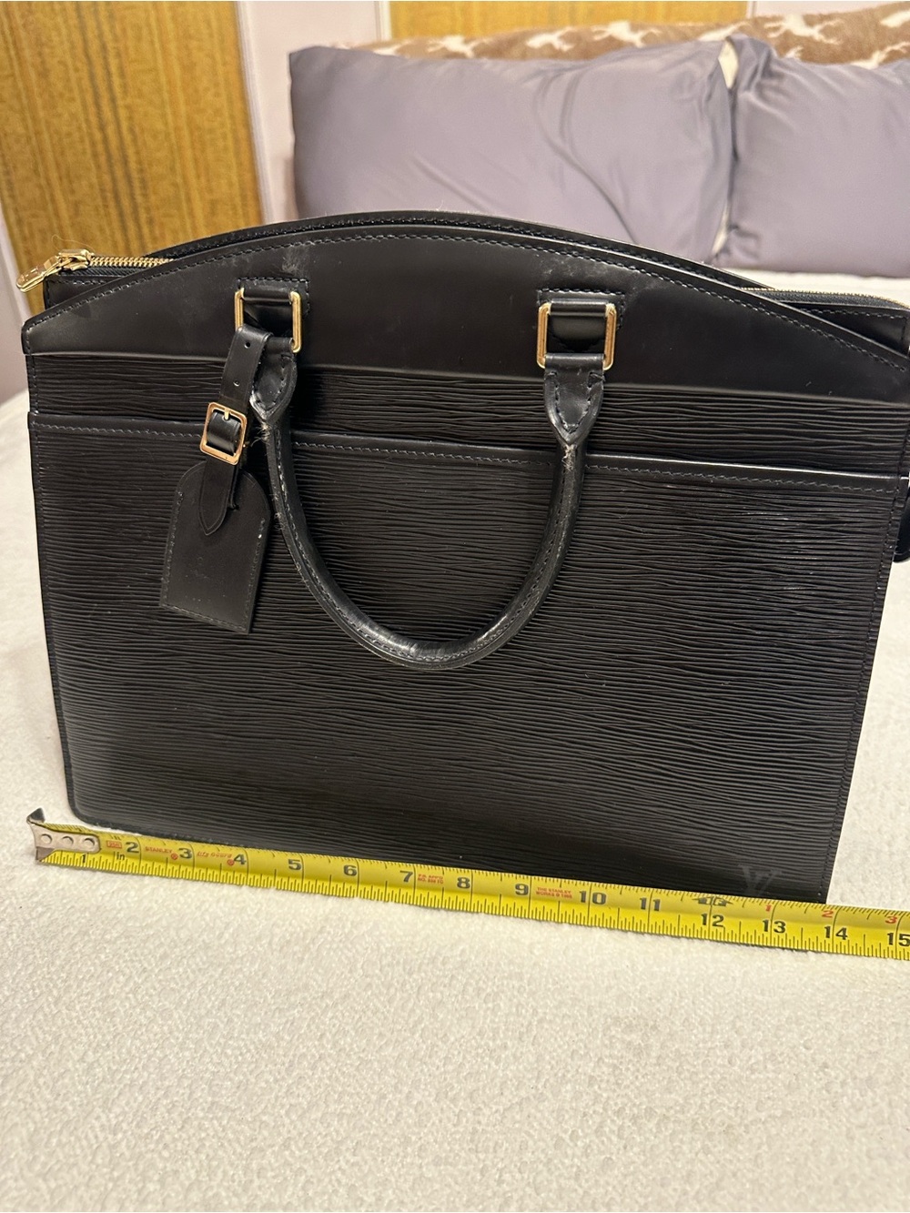 Stylish Black Leather Tote Bag - Picture 8 of 13
